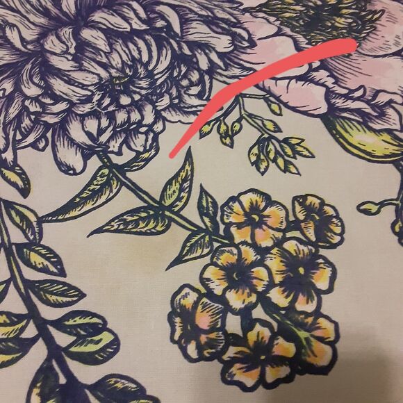 Earthbound Trading co Tablecloth/ Topper Note Floral 100% Cotton - Picture 11 of 11